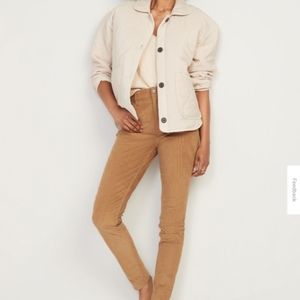 Old Navy Women's Lt Brn Corduroy High Rise Rock Star  Secret Smooth Pocket 4Tall